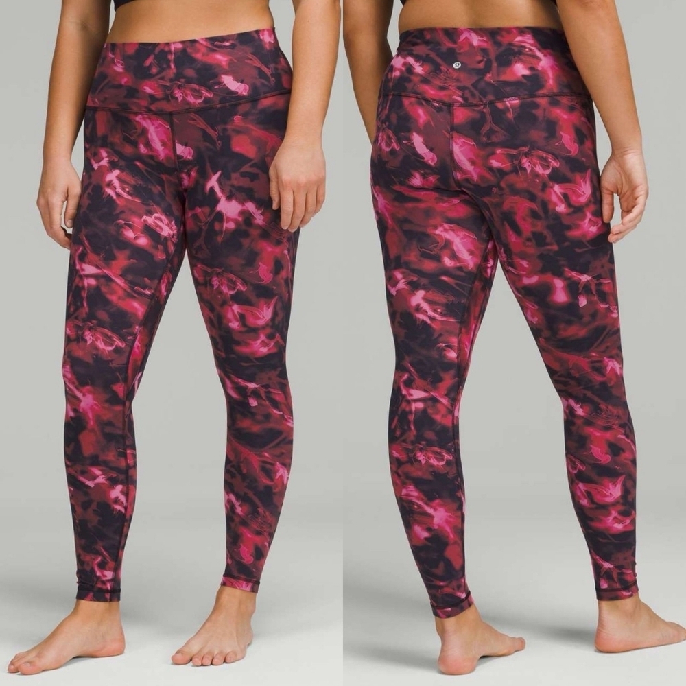 Lululemon Align High Rise 7/8 Pant Size 2 Intensity Pink Blossom Multi Leggings